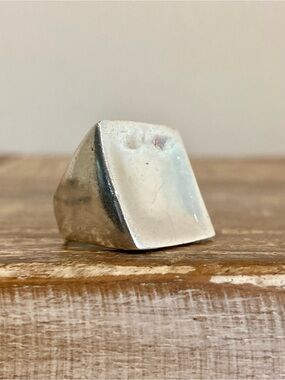 Sterling Silver Modernist Square Ring SX 925 Thai Size 8